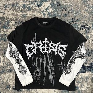 Isis Black and White Graphic Long Sleeve Tee